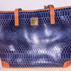 Dooney and bourke blue snake skin handbag